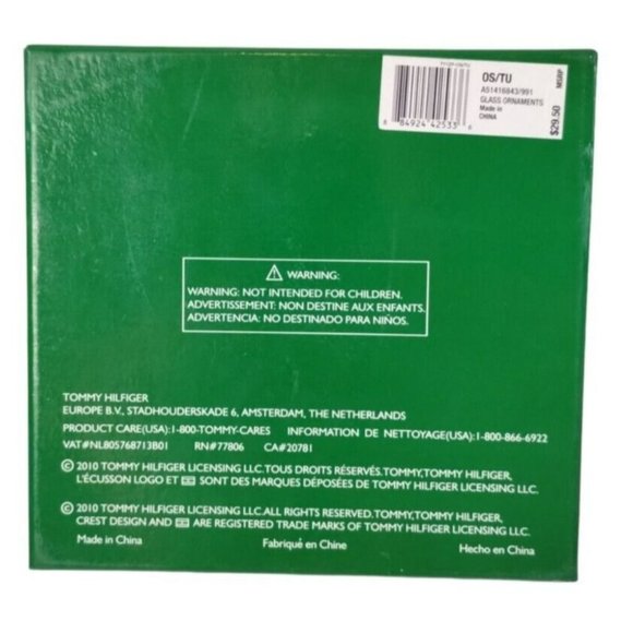 Tommy Hilfiger Fa La La Christmas Ornaments 4 Piece Set 3 inch Ball Exclusive - Picture 8 of 12